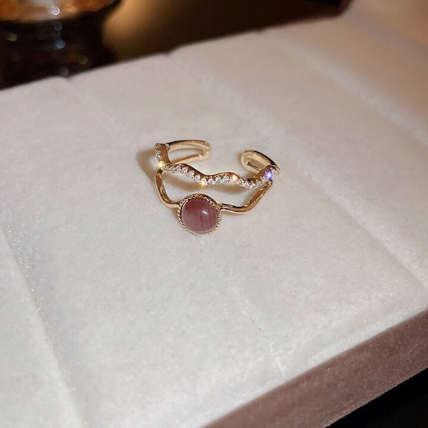 2 stk. Justerbar Åben Hjerte Ring Konstellation Måned Bånd