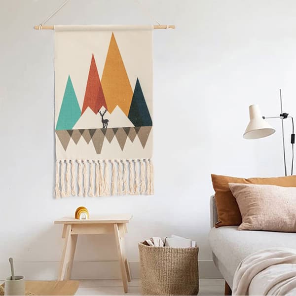 1 stk. Macrame Tassel Vævet Vægophæng Gobelin Boho Chic Geometri
