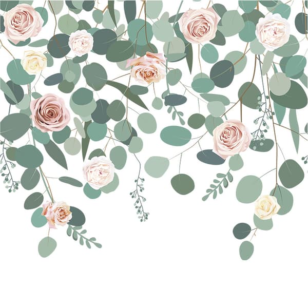En uppsättning väggdekaler blommor löv vackra väggdekaler vägg S