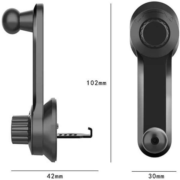 Universal Bilfeste Luftventilklips med Kuleledd Telefonventilklips for de fleste Biltelefonholdere og Billadere, 17 mm Kuleledd