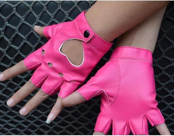 Punk Fingerless Dansehandske til kvinder, Jazz-stil handske, PU læder