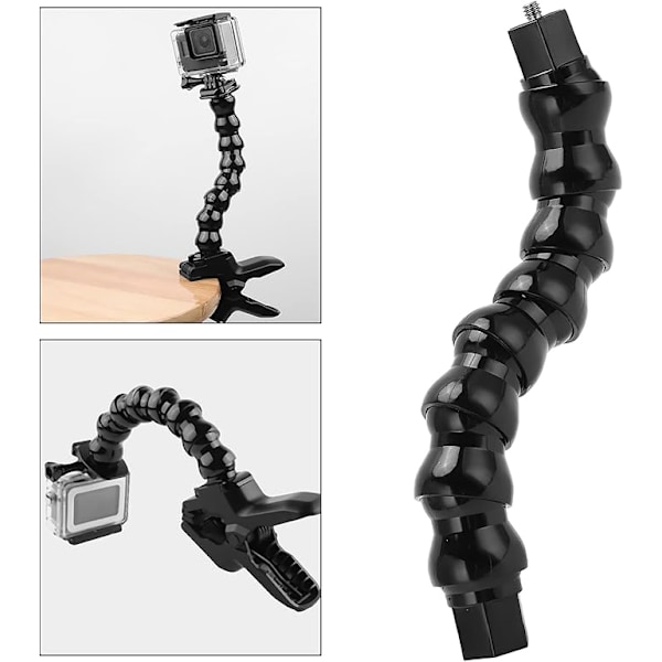 Flexibelt Klämfäste med Svanhals och 1/4-tums Skruvhål, 8 Sektioner Flexibel Armfäste för Sportkamera, 22cm