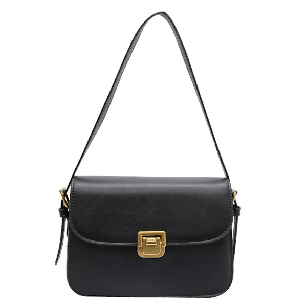 Kvinnors axelväska Messenger Handväska Preppy Style Dam Crossbody Bag Retro Kuvertväska Designer Portfölj，Svart
