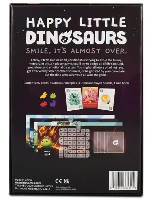 Iloinen pieni dinosaurus -peruspeli, söpö korttipeli