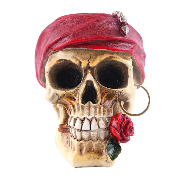 Halloween Kranie Ornament Rose Kranie Hoved Akvarium Resin Mini Skelet Hoved Statuer