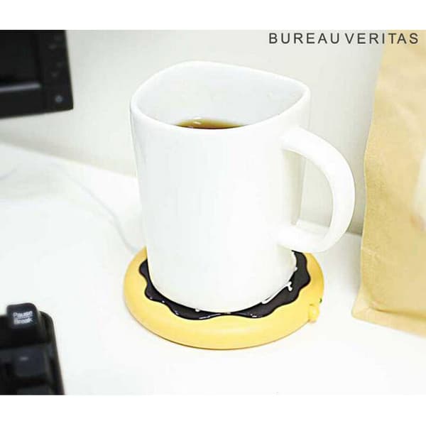 Varmeunderlag, USB-koppmatte i smultringform for kaffe- og tedrikker
