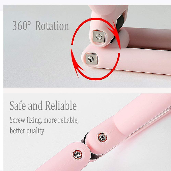 15x Förstorande Spegel Fällbar Roterbar Med Stativ (rosa)