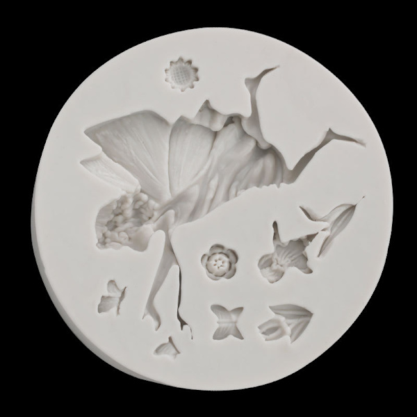 1 stk. 3D fe 3D engel alfe silikone fondantform blomst pige kage cho