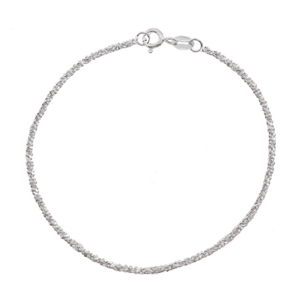 925 Silver Gypsophila Flash Chain Armband Bangle Kvinnor Justerbar