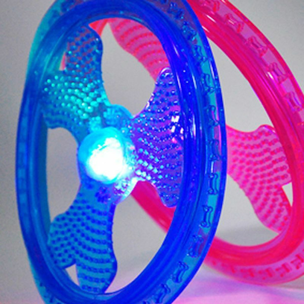 Hundfrisbee med blinkande LED-lampor för lek på natten