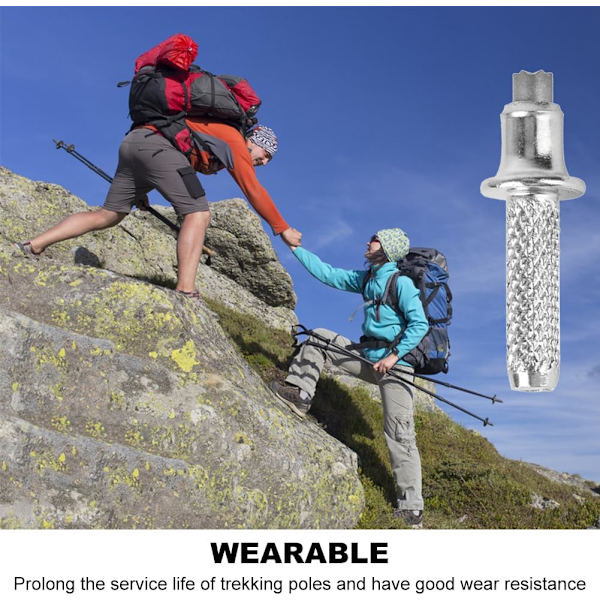 Vandrestavsspidser, Vandrestavsspids, Trekkingstav Højtrækstyrke Stålspids, Udskiftningsspidser til Vandrestave, Tungsten Carbon Stål Bærbar Alpenstock