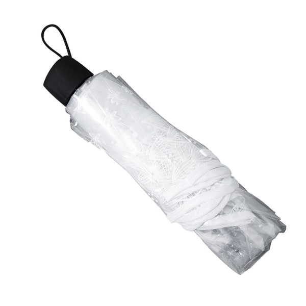 1-pack parapluie transparent femme fleur pliante blanc étudiant c