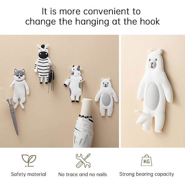 Cartoon Animal Shaped Hook Punch-free Foldable Hook Multifunction