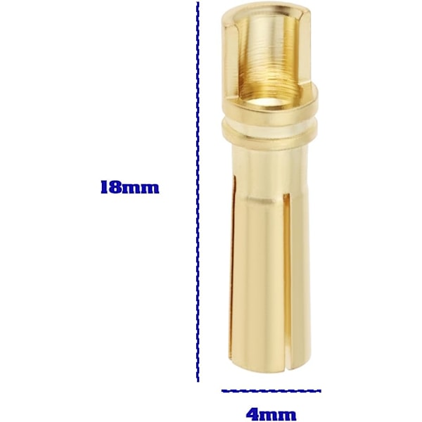 20 stk. 4mm Krydsformede Banan-Stik med Forgyldte Banan-Stik til RC DIY Batterier ESC Motor Tilbehør Guld