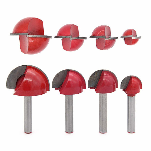 4 kpl 6 mm varren reitittimen ydinlaatikon terät CNC pyöreä ura jyrsin puuntyöstötyökalut 16 mm/22 mm/25 mm/32 mm