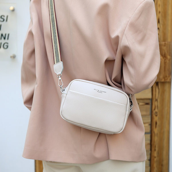 Ny Vintage Crossbody Cowhide Mobiltelefon Axelväska Äkta Läder Messenger