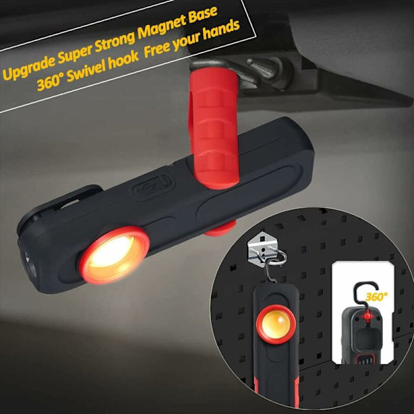 Inspeksjonslampe Oppladbar LED-lampe, 500 Lumen COB-lampe Ultra