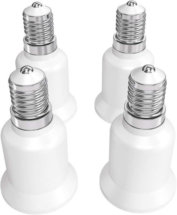 4x Sockeladapter - E14 til E27 Sockelkonverter - E27 Soppelfatning Ada