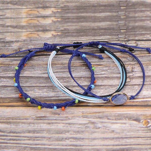 Boho handgjord wrap läder tub kristall sten armband för kvinnor