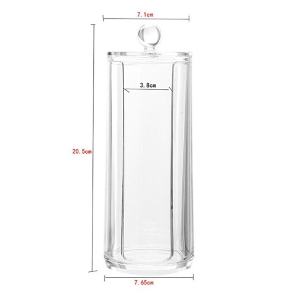 Rund makeupfjernerdispenser, æske, bomuldsrække, transparent, a