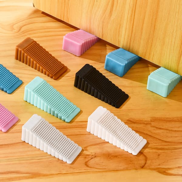 2-pack dörrstopp i gummi, stapelbar och robust dörrkil