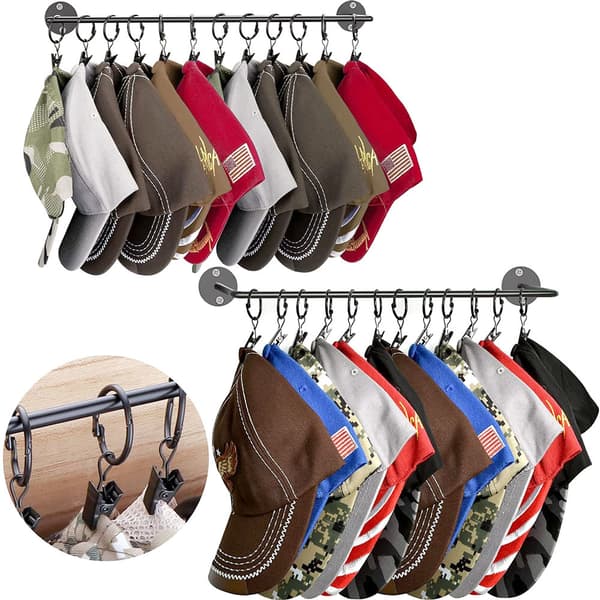 Hattveggstativ Cap Organizer: Baseball Hat Racks Display Holder med 20 Hoo