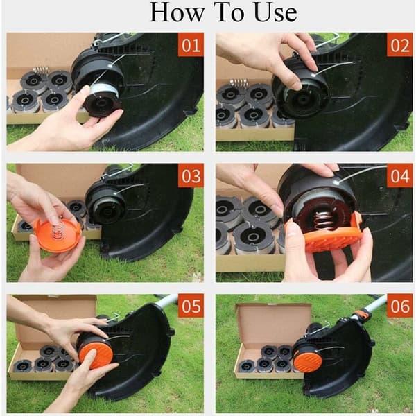 Wire (4 spoler covers + 4 fjedre) Udskiftningsspolekappe til BLACK+DECKER RC-100-