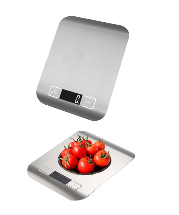 Smart digitalvåg med LCD-display för rostfritt stålkök,