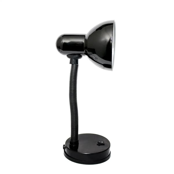 Basal Metal Fleksibel Slange Hals Skrivebordslampe, Sort