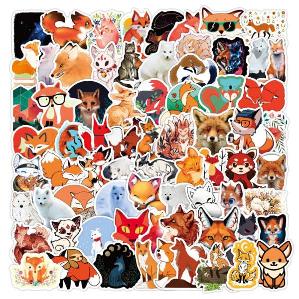 100 st Woodland Animal Stickers Blandade Cartoon Dekaler Vattentät Vattenflaska