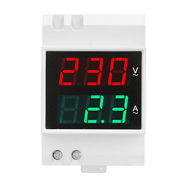 Hög Precision Din-skena Digital Spänningsmätare Dubbel Display Voltmeter Amperemeter AC80-300V AC0-99.9A