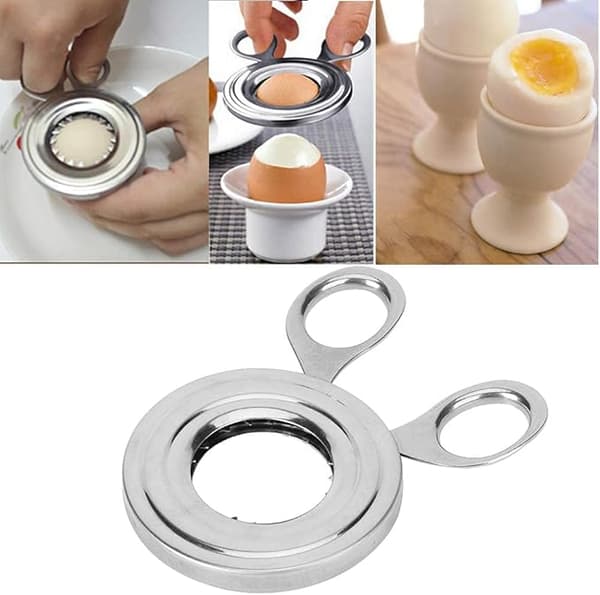 Eggkutter i rustfritt stål Kokt eggåpner Eggklipper Eggesaks Skallfjerner