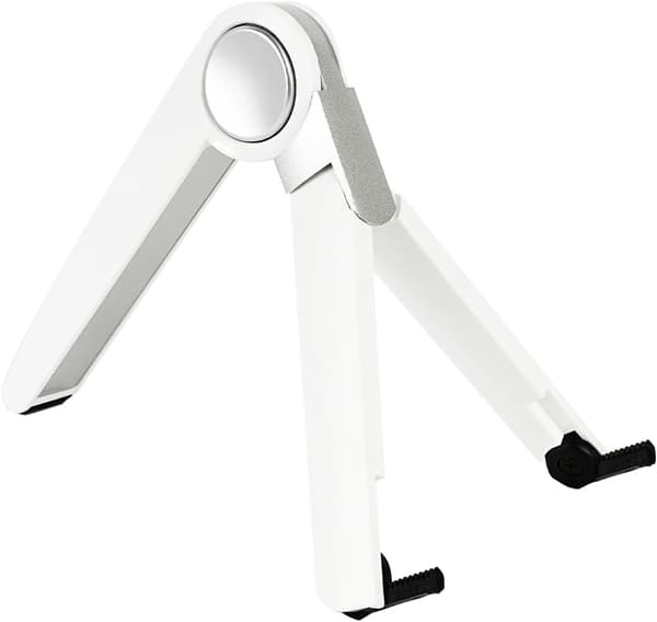 Justerbart tabletstativ kompatibelt med Apple iPad, iPhone, Samsung Galaxy og Kindle Fire (Hvid)