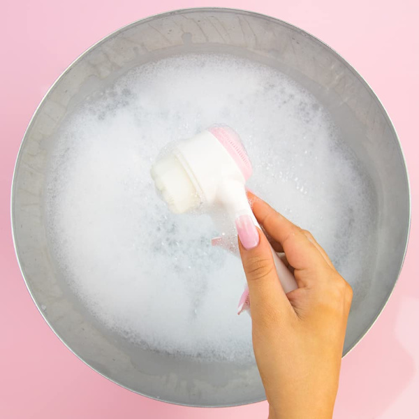 Buff and Cleanse Brush, Dubbelsidig ansiktsrengöringsborste, Mjuk silikonborste