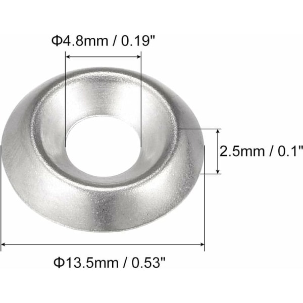 Skivekoppskive Senket 8 304 Rustfritt Stål for Skrue Bolt
