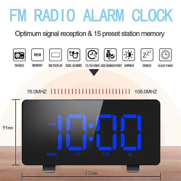 Digital vækkeur, vækkeure til soveværelser med FM-radio, Du