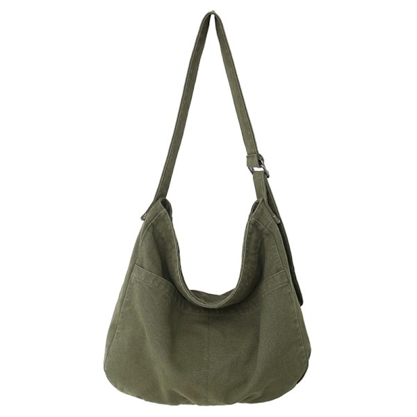 Kvinnors Canvas Crossbody Väska Stor Kapacitet Messenger Väska Casual Axelväska Resväska Shoppingväska，Grön