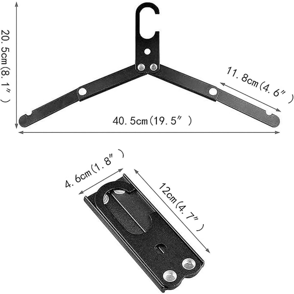 2-pack hopfällbara resehängare, bärbara hängare i aluminium, hopfällbar design, multifunktionell vikning