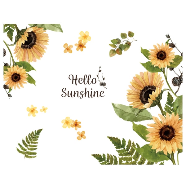 A Set of Sunflowers Wall Stickers Wall Decals for Living Rooms Be