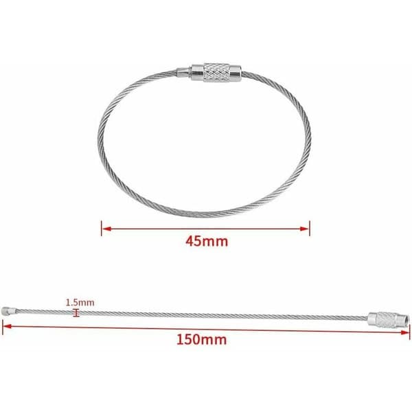 Tråd Nøkkelringer, Nøkkelring Ring Rustfritt Stål Kabler, Ring Loop