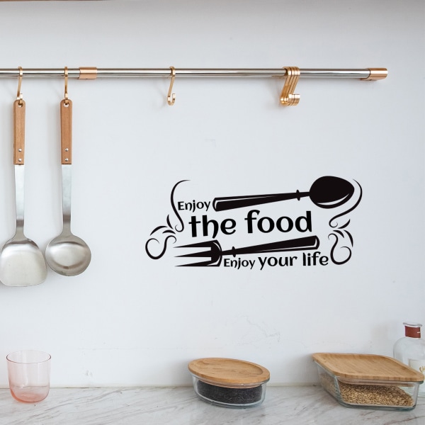 1 SÆT Nyd maden Køkken Wall Sticker Aftagelig DIY Wall Art Decor Decals Mu