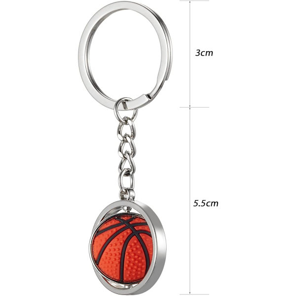 Nøkkelringer 3D roterende basketball nøkkelring nøkkelring Metall Sports K