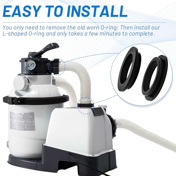 Intex Pool Ersättnings-O-ringar - Gummi - För Intex Sandpump 26323CA, 26323EH, 26331CA, 26331EH, 26337EH Svart