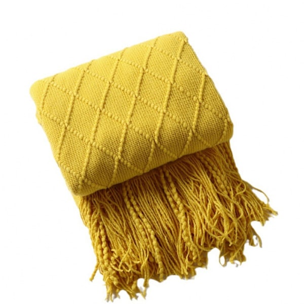 127*180CM Neulotu Tassel-Peitto, Ulkokäyttöön Sopiva Kääntökäyttöinen Pehmeä Kevyt Heittopeitto, Soveltuu Sovalle, Sängylle ja Sohvalle, Koristeellinen Heittopeitto Kaikkiin Vuodenaikoihin
