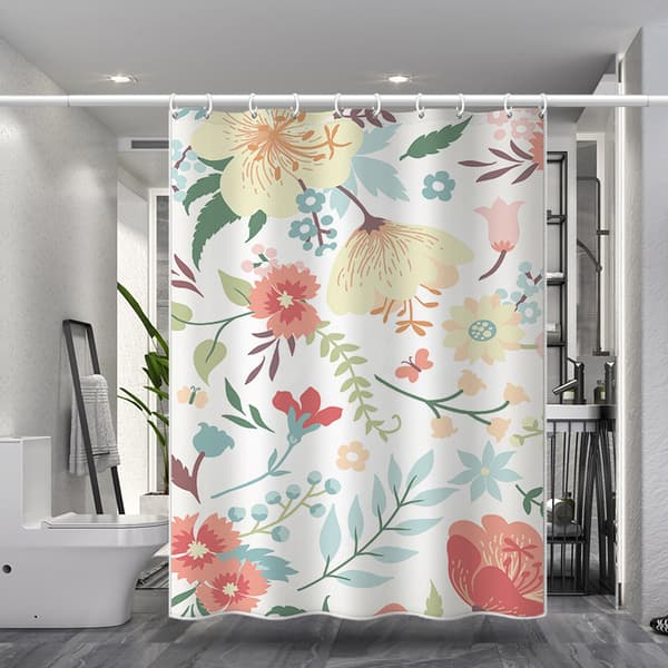 Duschdraperi Vattentät Blommig Duschdraperi 100X180CM