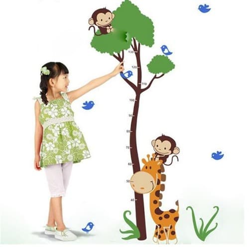 1 set Giraffe Barntillväxt Diagram Höjd Mätning Hem/Barnrum DIY