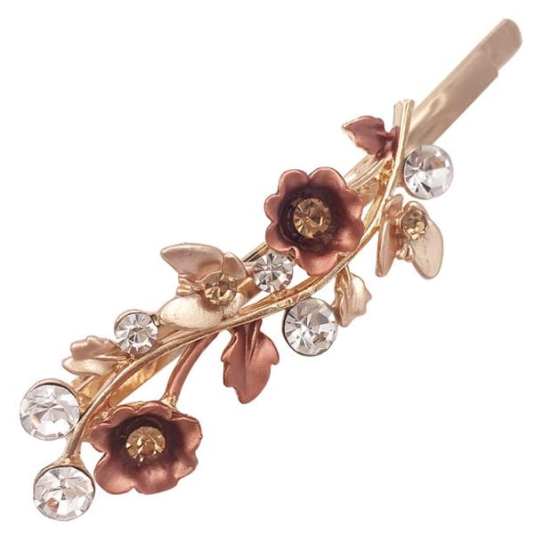 6-pack Rhinestone Sparkling Flowers Små Mini Hårklämmor Dekorat