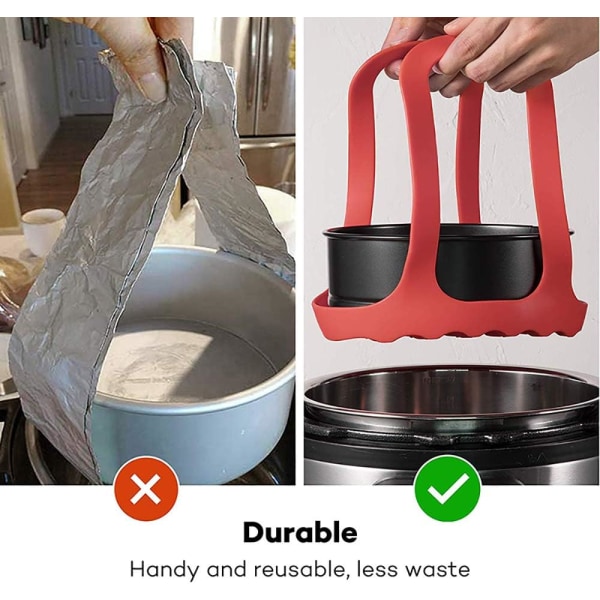 Trykkoger Sling, Silikone Sling Bageform 6Qt/8Qt Instant Pot/Multifunktionskoger Anti-skoldnings Madlavningsredskaber Steamer Løfter Rack, BPA Fri