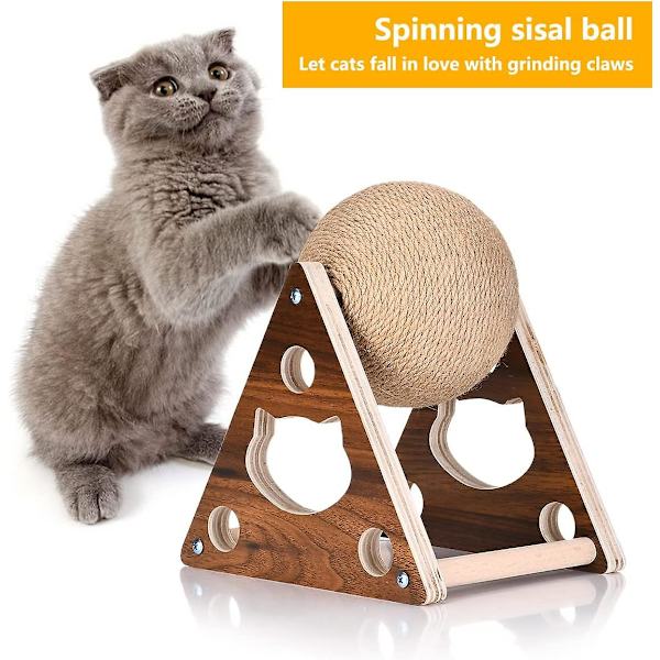 Kattleksak Skrapstolpe Cat Scratch Matta Trä Basboll Playgro