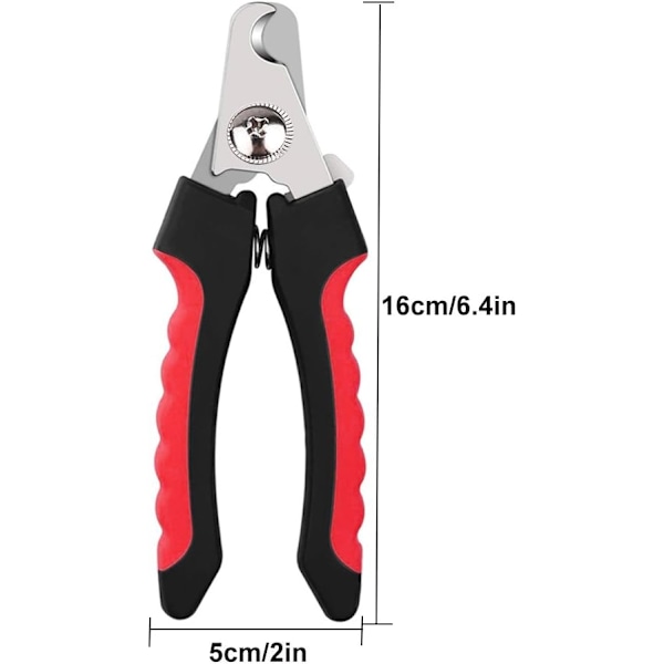 Ammattimainen lemmikkikoiran kynsileikkurit, ergonomiset suuret kissan kynsi sakset suojauksella, terävä kynsileikkuri kynsiviilalla, hoitosetti (Punainen, L)